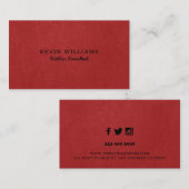 Ledertextur in Rot-Imitaten Visitenkarte (Vorne/Hinten)