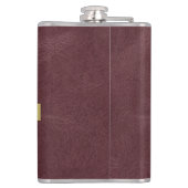 Ledertextur Maßgeschneidertes Monogramm mit Liebe  Flachmann (Rückseite)