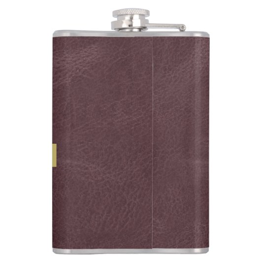 Ledertextur Maßgeschneidertes Monogramm mit Liebe  Flachmann (Rückseite)