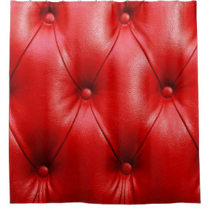Ledertextur mit rotem Sofa Duschvorhang