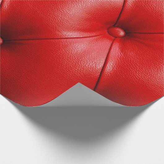 Ledertextur mit rotem Sofa Geschenkpapier (Ecke)