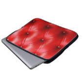 Ledertextur mit rotem Sofa Laptopschutzhülle (Vorne Knopf)