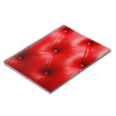 Ledertextur mit rotem Sofa Notizblock (Linke Seite)