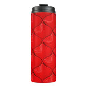 Ledertextur mit rotem Sofa Thermosbecher (Vorderseite)