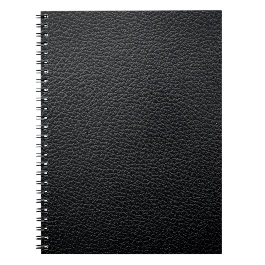 Ledertextur oder -hintergrund aus schwarzem Leder, Notizblock (Vorderseite)