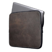 Ledertextur-Scrapbooking braun Laptopschutzhülle (Vorderseite Links)