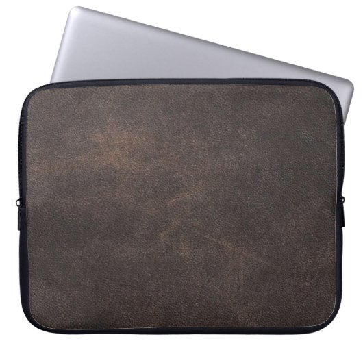 Ledertextur-Scrapbooking braun Laptopschutzhülle (Vorderseite)