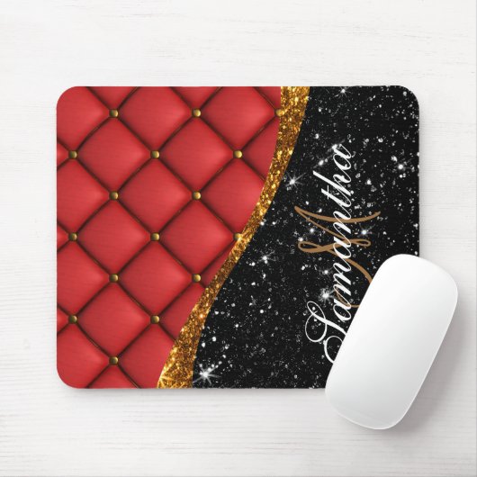 Ledertextur und Glitzer Mousepad (Mit Mouse)