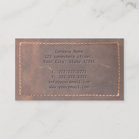 Ledertransportkarte Visitenkarte (Rückseite)