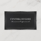 Lederuntergrund | Schwarzer Antikrahmen Visitenkarte (Vorderseite)