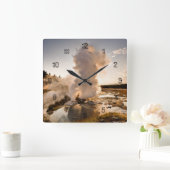 Ledge Geyser, Norris Geyser-Becken Quadratische Wanduhr (Zuhause)