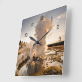 Ledge Geyser, Norris Geyser-Becken Quadratische Wanduhr (Winkel)