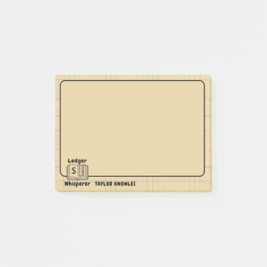 Ledger Whisperer Bookkeeper 4"x3" Post-it Klebezettel (Vorderseite)