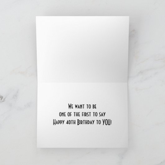 LEDIGLICH DAS 40. KARTE (Innenseite)