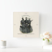 Lee der Zivilen Kriegsheld Stonewall Beauregard Quadratische Wanduhr (Zuhause)