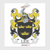 Lee Familienwappen Aufkleber (Blatt)