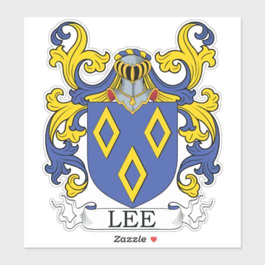 Lee Familienwappen Aufkleber (Blatt)