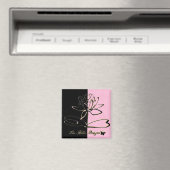 Lee Hiller Designs Accents Black Pink Gold Magnet (In Situ (Geschirrspüler))