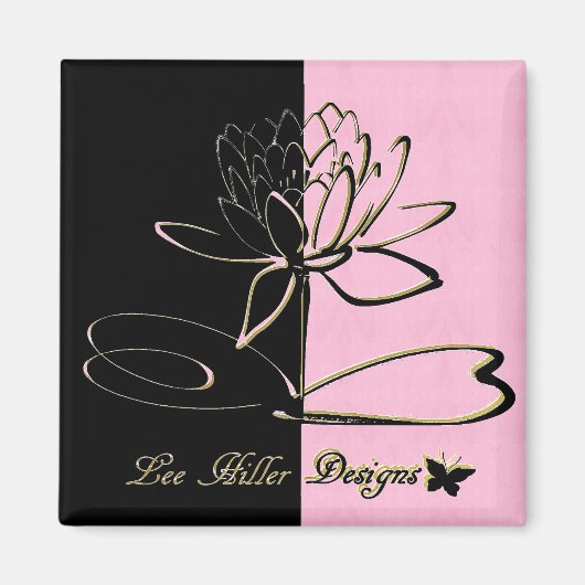 Lee Hiller Designs Accents Black Pink Gold Magnet (Vorne)