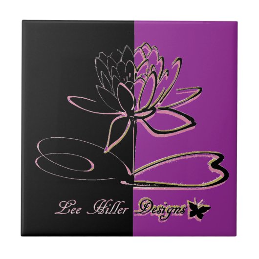 Lee Hiller Designs Accents Black Violet Gold Fliese (Vorderseite)