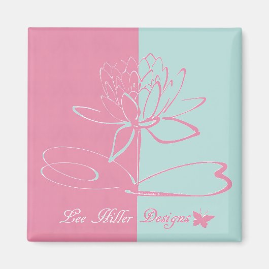 Lee Hiller Designs Accents Pink Aqua Magnet (Vorne)