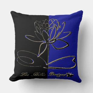 Lee Hiller Designs Akzente Schwarz Gold Blau Kissen