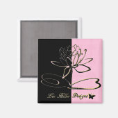 Lee Hiller Designs Akzente Schwarz Pink Gold Magnet (Vorderseite/Rückseite)