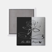 Lee Hiller Designs Logo Accents Black & Stainless Magnet (Vorderseite/Rückseite)