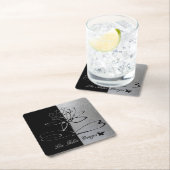 Lee Hiller Designs Logo Accents Black & Stainless Rechteckiger Pappuntersetzer (Vor Ort)