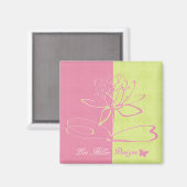 Lee Hiller Designs Logo Accents Pink Green Magnet (Vorderseite/Rückseite)