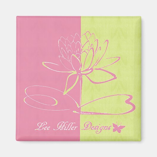 Lee Hiller Designs Logo Accents Pink Green Magnet (Vorne)