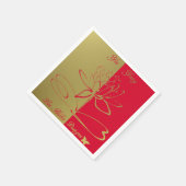 Lee Hiller Designs Logo Akzente Gold Rot Serviette (Ecke)