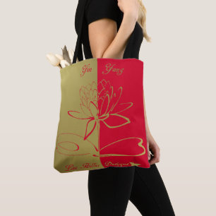 Lee Hiller Designs Logo Akzente Gold Rot Tasche