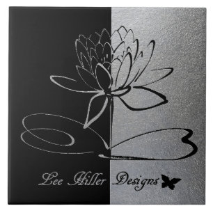 Lee Hiller Designs Logo Akzente Schwarz & Edelstah Fliese