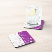 Lee Hiller Designs Logo Akzentuiert Weißes Violett Getränkeuntersetzer (Rechte Seite)