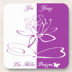 Lee Hiller Designs Logo Akzentuiert Weißes Violett Getränkeuntersetzer