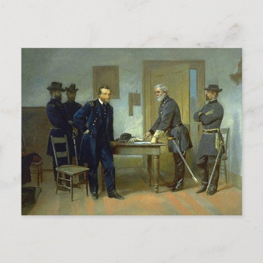 Lee übergeben an Grant, von Alonzo Chappel Postkarte (Vorderseite)