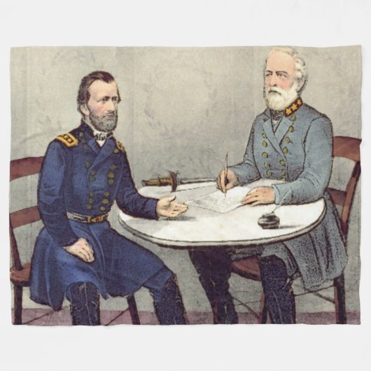 LEE und ZUSCHUSS IM APPOMATTOX HAUSHALT Fleecedecke (Vorderseite (Horizontal))