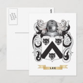 Lee-Wappen (Familienwappen) Postkarte (Vorne/Hinten)