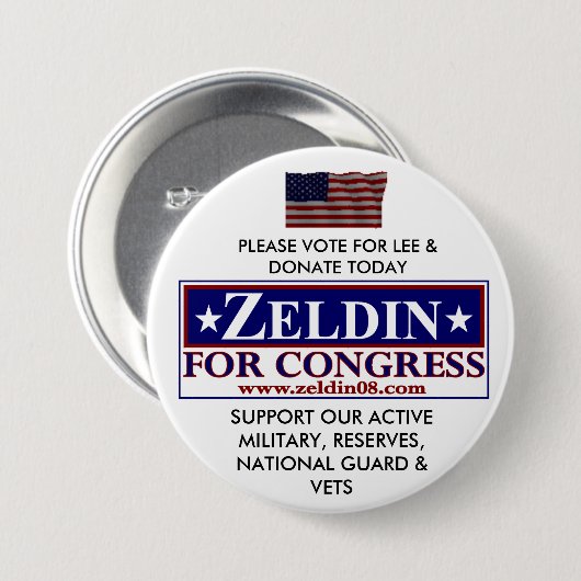 LEE ZELDIN FÜR KONGRESS BUTTON (Vorne & Hinten)
