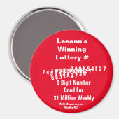 Leeanns Lotterie-Nummer-Magnet Magnet (Vorderseite/Rückseite)