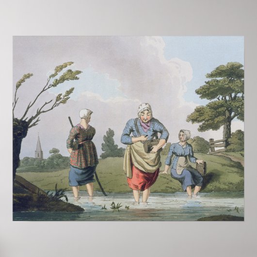 Leech Finders, Gravur "Costume of Yorkshire" Poster (Vorne)