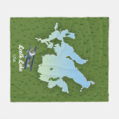 Leech Lake Reisekarte Fleecedecke (Vorderseite (Horizontal))