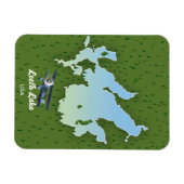 Leech Lake Reisekarte Magnet (Horizontal)