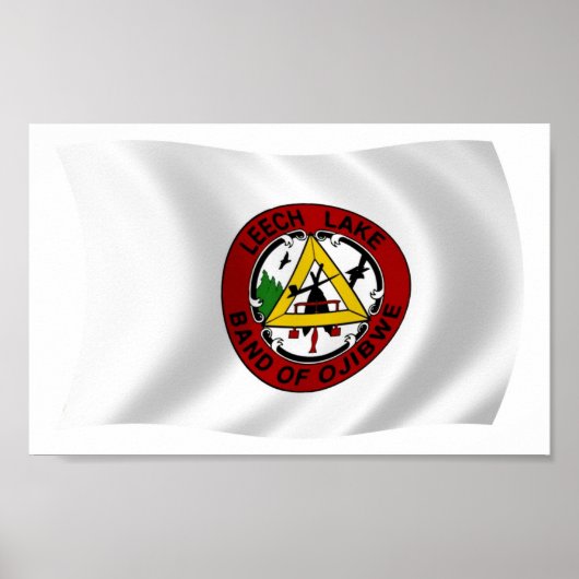 Leech Lake Reservation Flag Plakat drucken (Vorne)