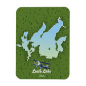Leech Lake Travel Map Magnet (Vertikal)