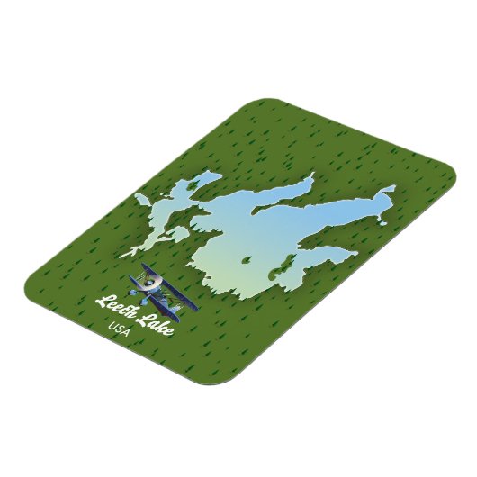 Leech Lake Travel Map Magnet (Linke Seite)