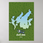 Leech Lake Travel Map Poster (Vorne)