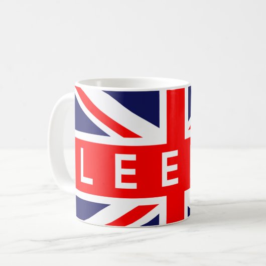 Leeds: Britische Flagge Kaffeetasse (Vorderseite Links)