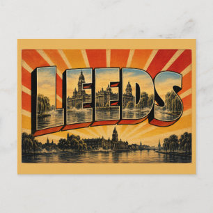 Leeds England Riverside viktorianische Vintage-Kun Postkarte